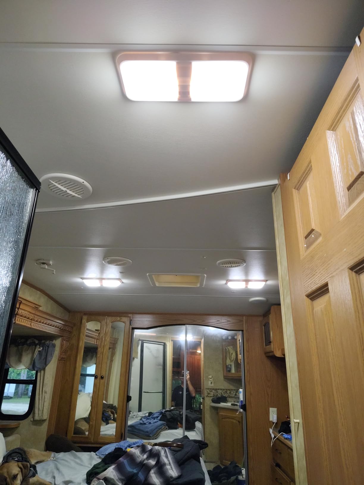 RVZONE RV Interior Natural White 12V LED Ceiling Double Dome Light Fixture 1100 LM Frosted RV Interior Lighting for Bedroom, Living Room (4500K) customer photo 1