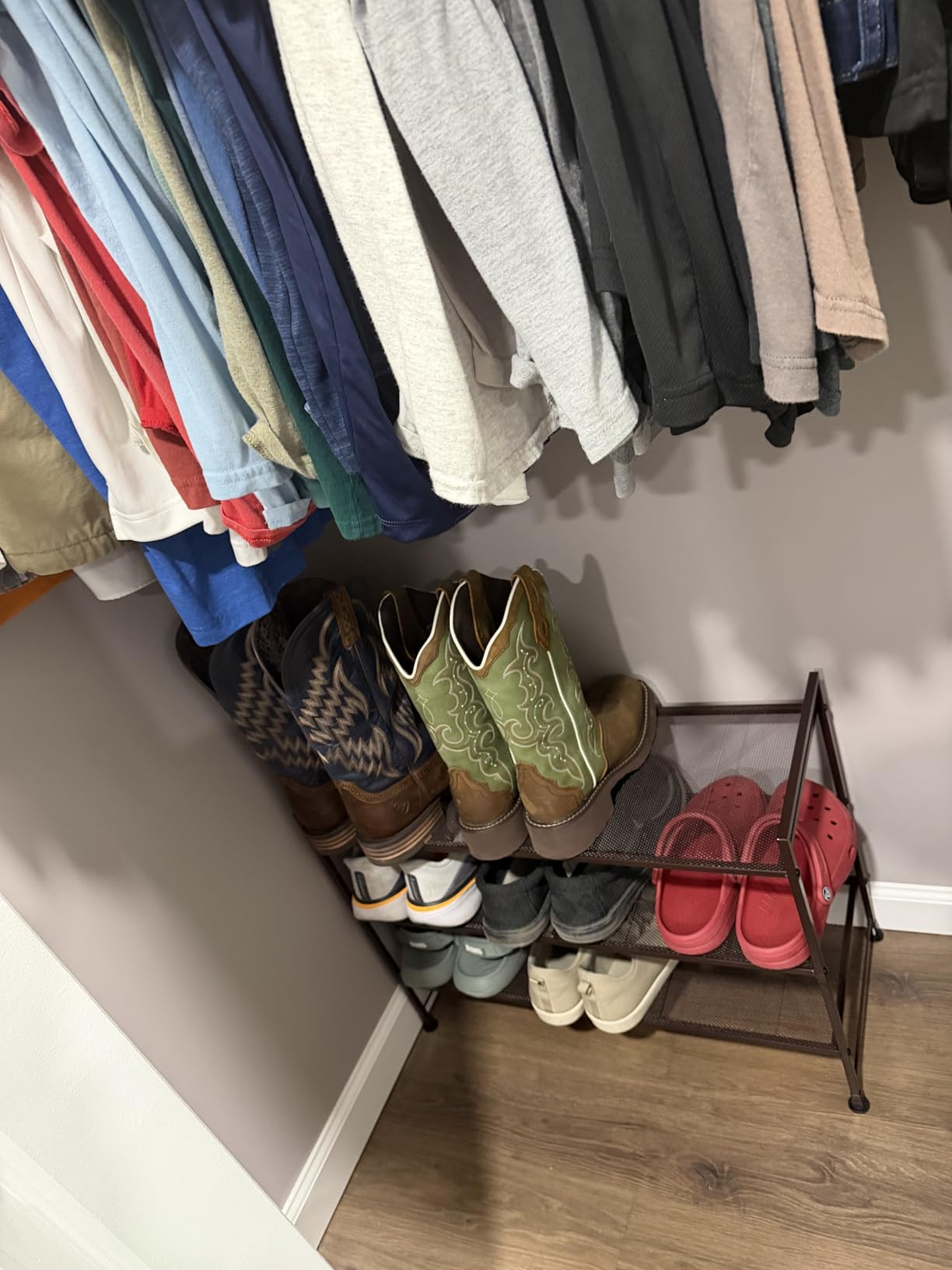 Simple Houseware 3-Tier Stackable Shoes Rack Storage Shelf, Black customer photo 1
