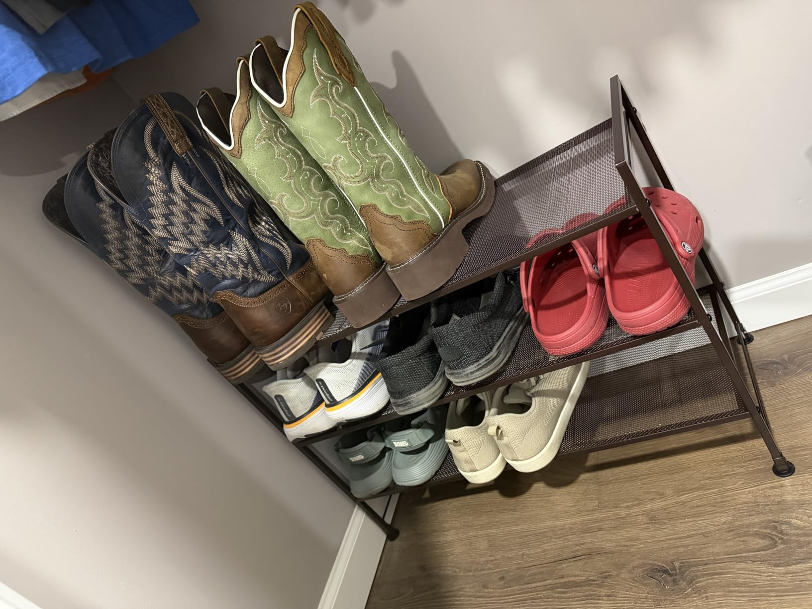 Simple Houseware 3-Tier Stackable Shoes Rack Storage Shelf, Black customer photo 2