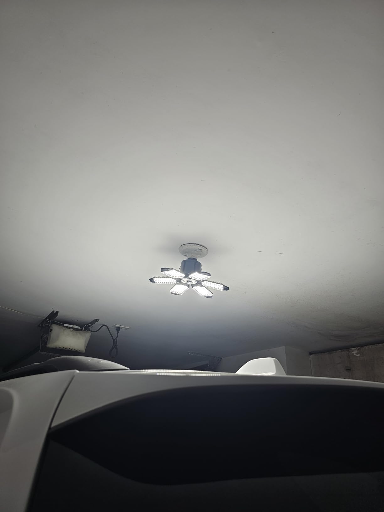 Garage Lights - 2 Pack Super Bright 32000LM LED Garage Ceiling Light 6500K LED Shop Light w/ 6 Deformable Panels Screw in E26/E27 Socket Light Bulbs for Workshop Storage Warehouse Attic customer photo 1
