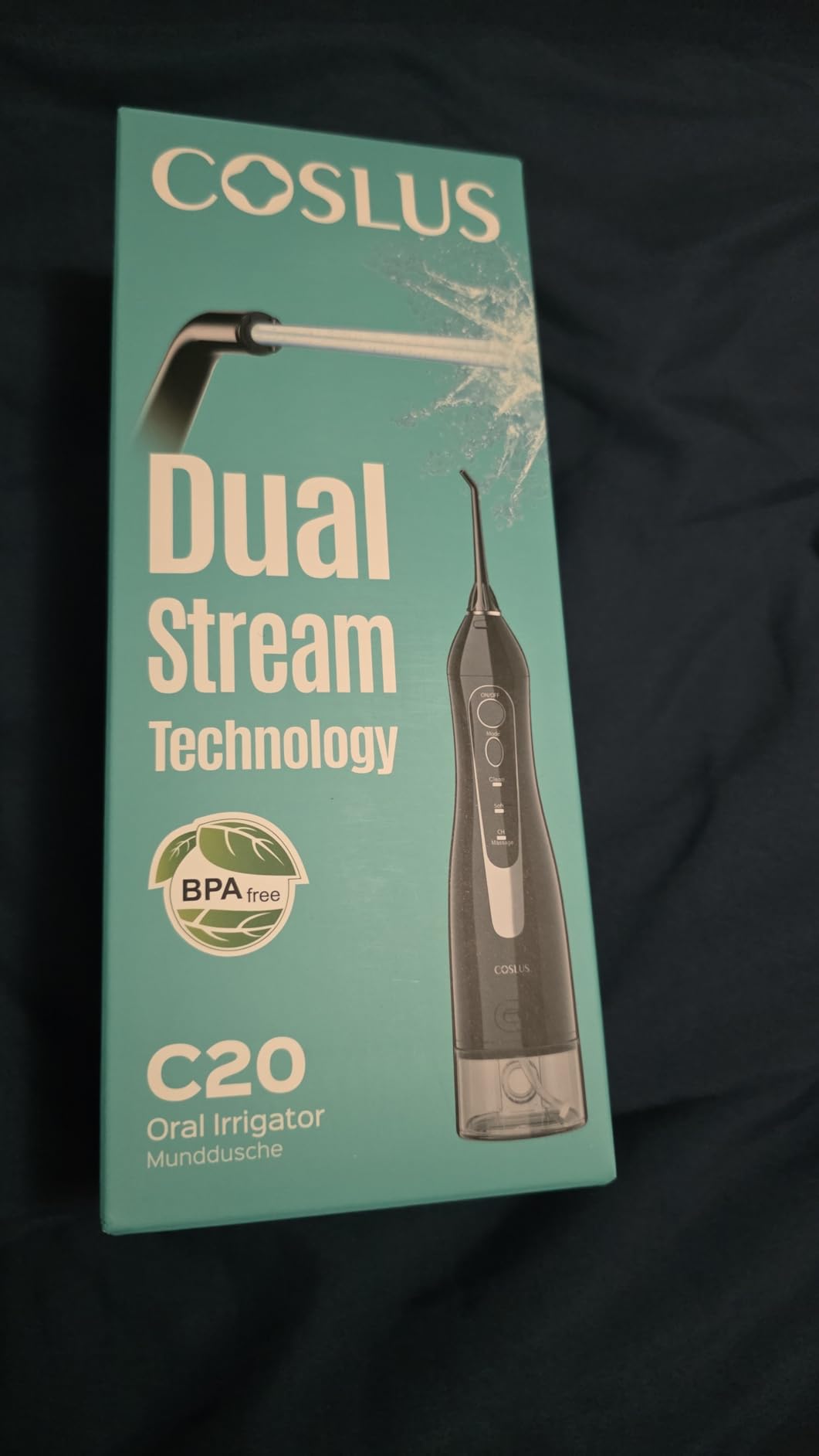 COSLUS ADA Accepted Water Dental Flosser Teeth Pick C20: Portable Cordless Oral Irrigator 300ML Rechargeable Travel Irrigation Cleaner IPX7 Waterproof Electric Flossing Machine, Professional Set Black customer photo 2