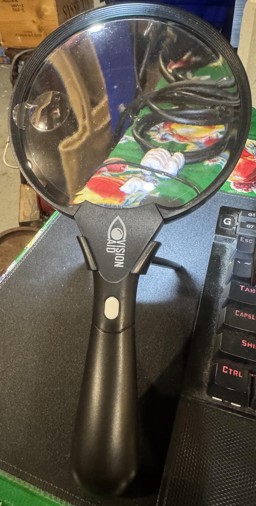 VisionAid 30X 10X Hands-Free Magnifying Glass with Stand, LED Lights, Loupe Handheld Illuminated Magnifier for Low Vision Seniors Reading customer photo 1