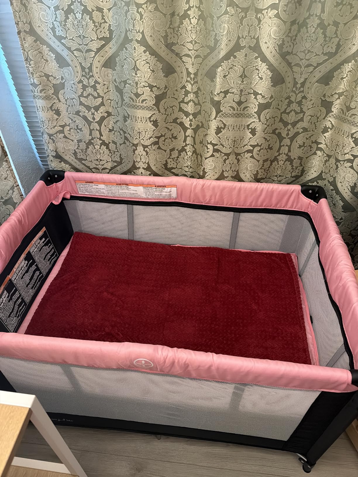 Dream On Me Zazzy Portable Playard with Bassinet - 360° Mesh Visibility, Quick Folding Travel Friendly Design, Carry Bag and Foldable Mattress Pad Included, Compact and Lightweight - Gray customer photo 2