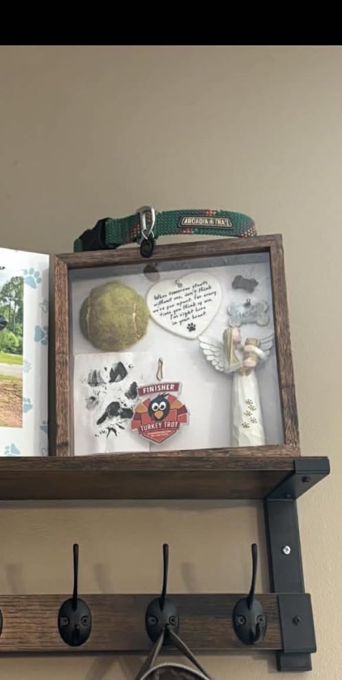 Califortree 8x8 Shadow Box Frame with Soft Linen Back - Metal Push Pins Included, Memory Box Display Case for Memorabilia Flower Awards Medals Wedding Photos, White customer photo 2