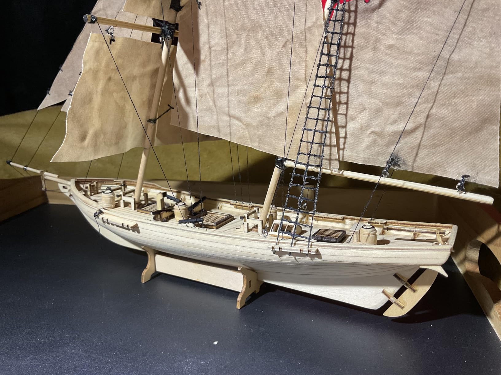 Wood Model Kits - Scale 1/70 US New Port 1830 Sail Boat Wooden Model, with Accessories customer photo 2