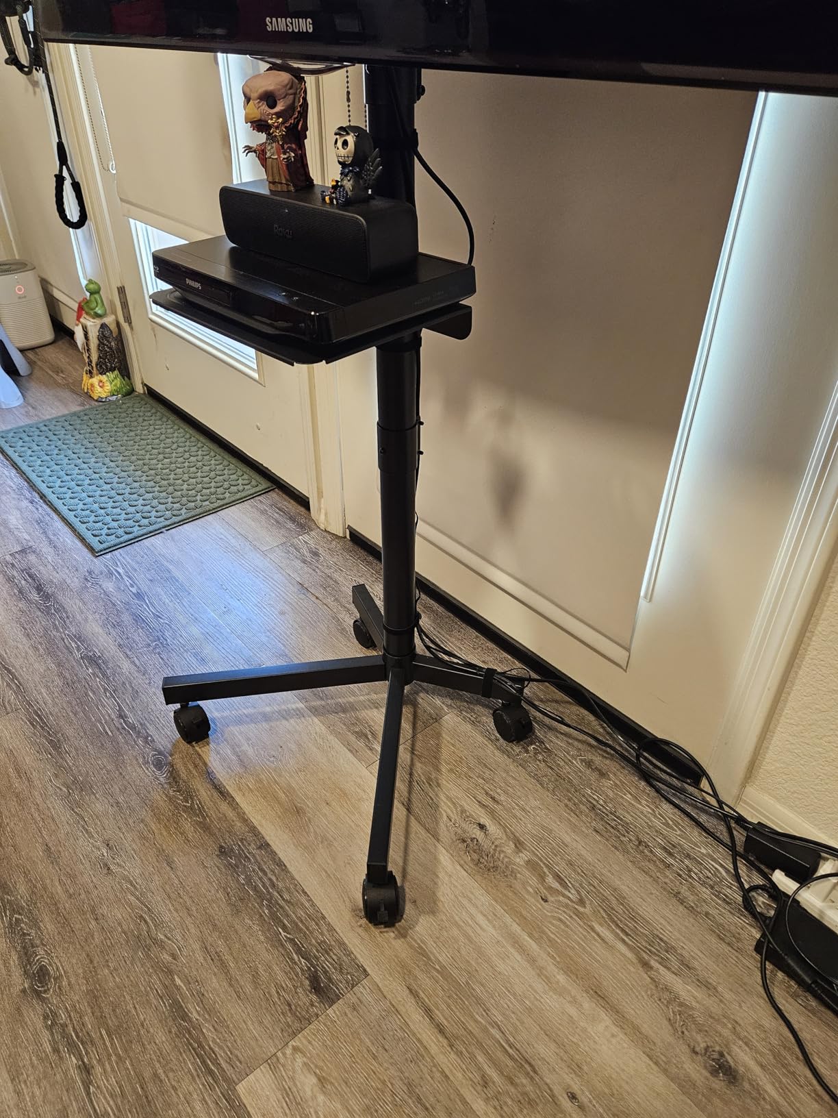BONTEC Rolling TV Stand with Tilt, Mobile TV Stand Wheels for 23-65 Inch LED LCD TVs, Portable TV Cart with Adjustable Shelf for Living Room, Bedroom, Outdoor TV Stand Holds 88 lbs, Max VESA 400x400mm customer photo 1