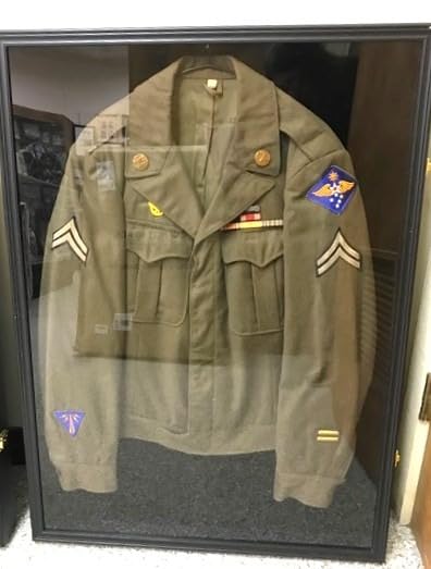 Iheipye Military Uniform Shadow Box - Police Uniform Display Case - Jacket Display Box with 98% UV Protection Acrylic and Hanger for Navy Police Officer Uniform Jacket XXL Sport Shirt, Black customer photo 1