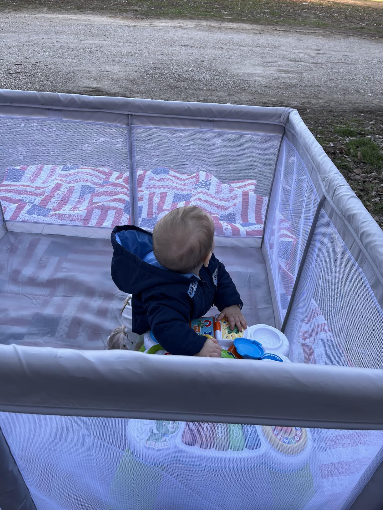 Hiaksedt Baby Playpen 50x50 Inch, Play Pens for Babies and Toddlers Baby Fence Play Yards for Indoor & Outdoor with Breathable Mesh Anti-Fall Playpen customer photo 2