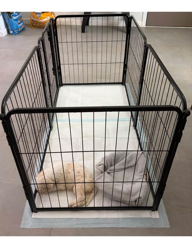 FXW Homeplus Unleashed Indoor Dog Playpen - Stress-Free and Safe Play, Heavy Duty 24 Inch 6 Panels Dog Pen for Puppy and Small Dogs, Black, Patented customer photo 2