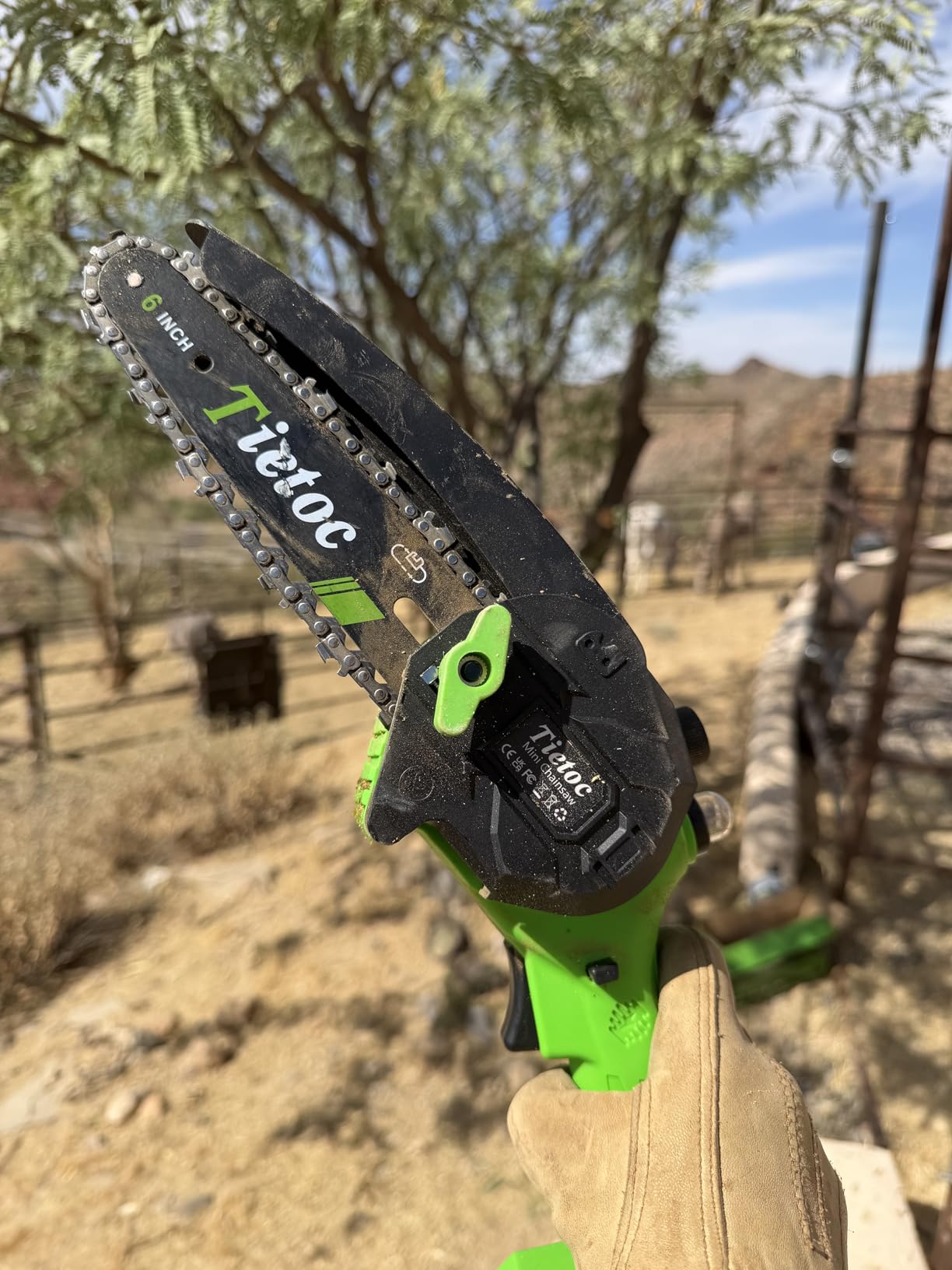 Tietoc 6 Inch Mini Electric Chainsaw Cordless Battery Powered, Hand Held Saw for Wood/Trees Trimming customer photo 1