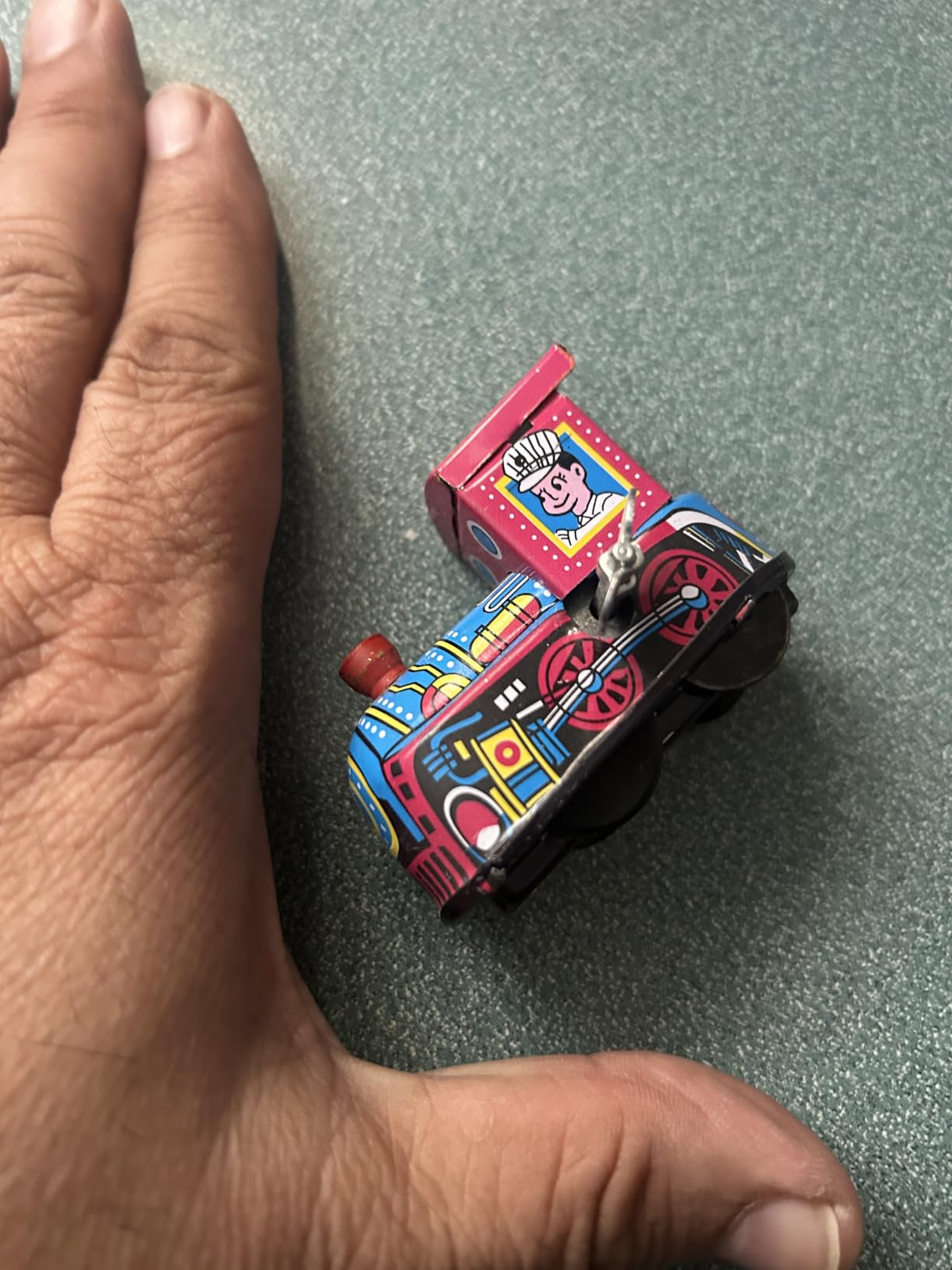 TOYANDONA Tin Locomotive Wind up Toys - Vintage Wind-up Mini Train Tinplate Iron Sheet Clockwork Toy customer photo 1