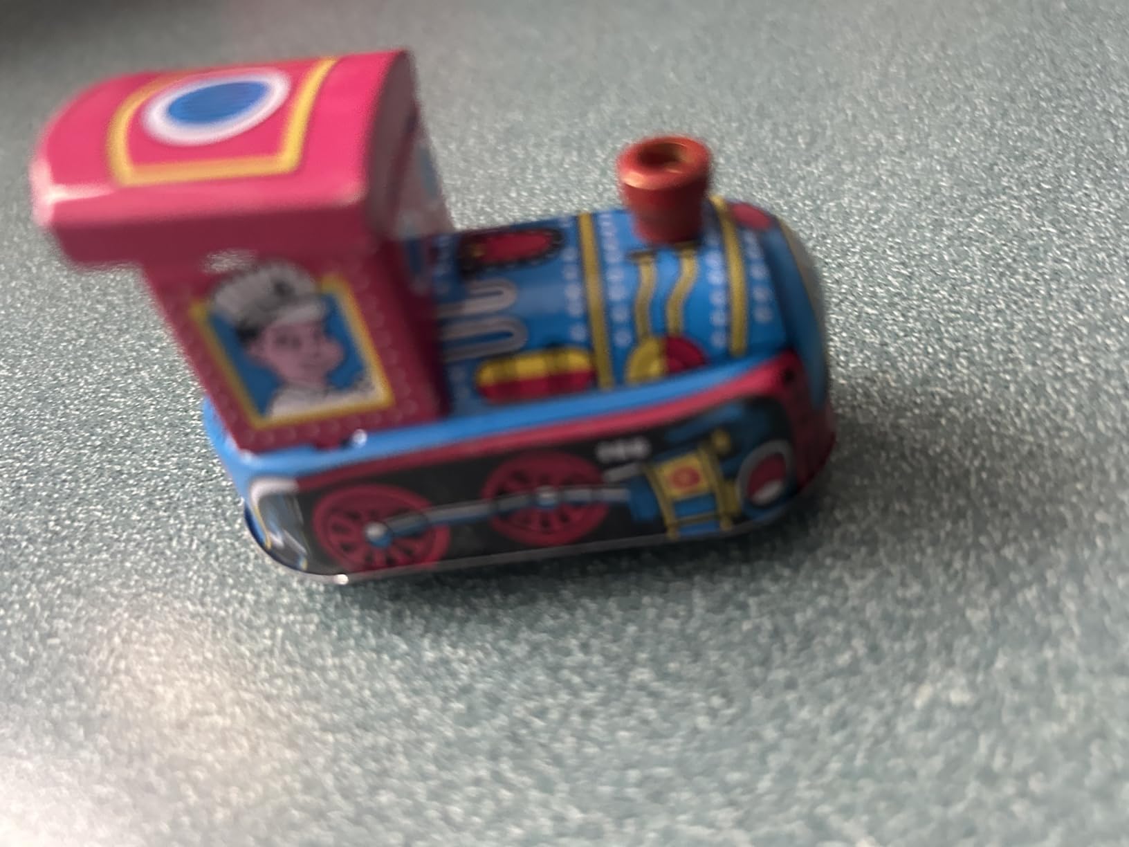 TOYANDONA Tin Locomotive Wind up Toys - Vintage Wind-up Mini Train Tinplate Iron Sheet Clockwork Toy customer photo 2