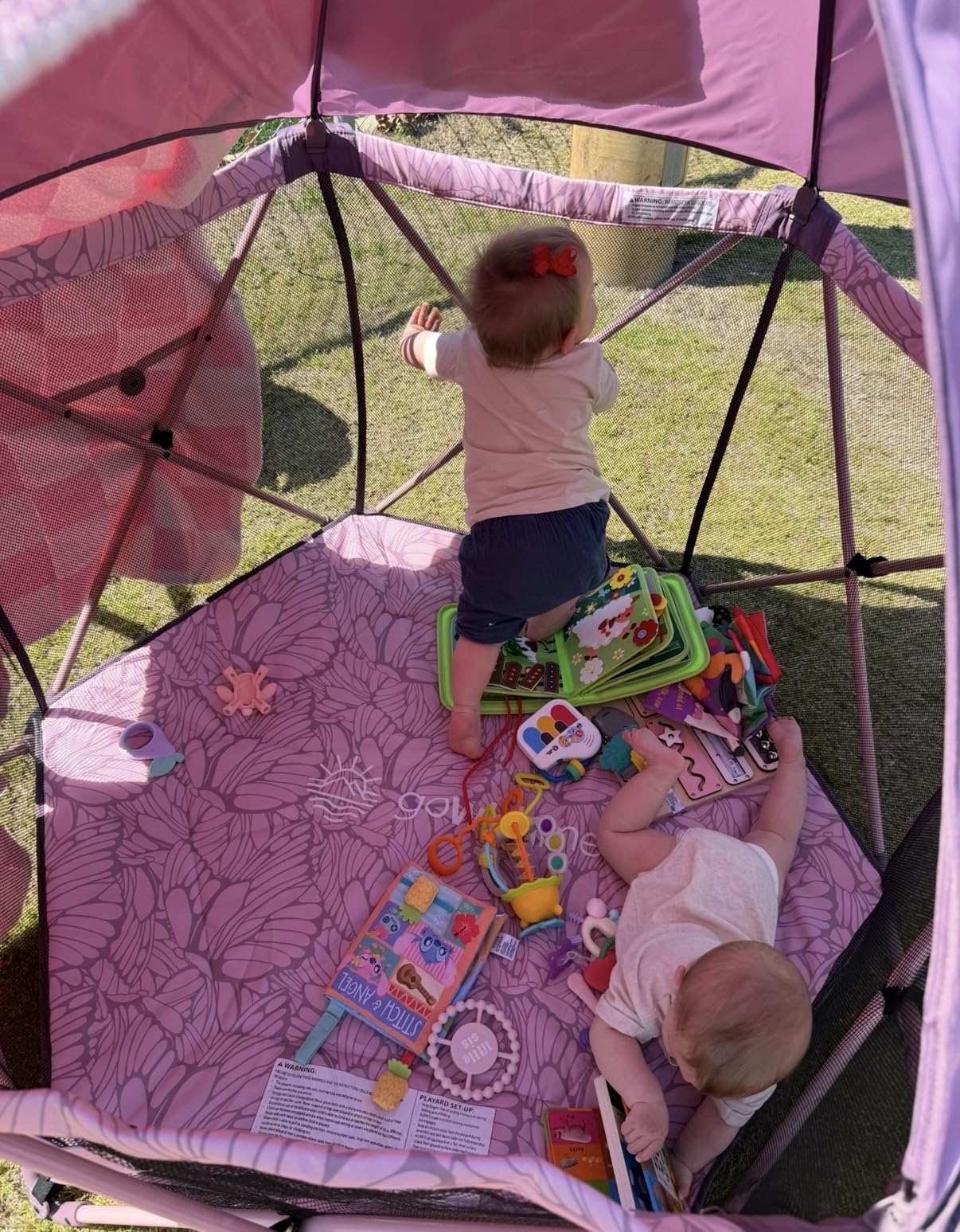 Baby Delight Go with Me Eclipse Deluxe Portable Playard | Playpen | Sun Canopy | Indoor and Outdoor | Ultra Padded Nylon Floor | Green Garden customer photo 2