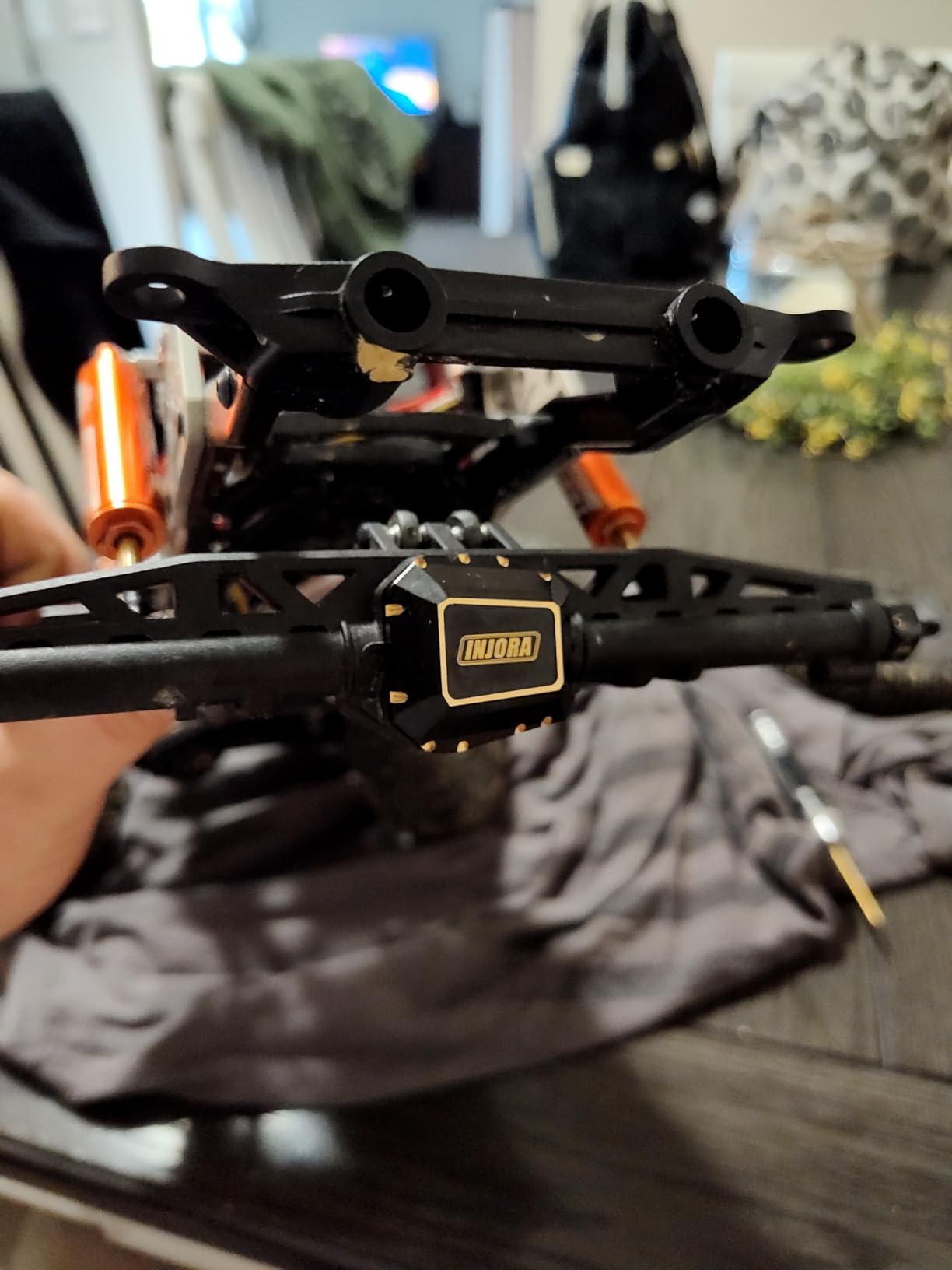 Front and Rear Axle Diff Cover Black Coating Brass Differential Axle Cover for Axial SCX10 PRO SCX10 III Upgrade 1/10 RC Crawler, 38g customer photo 1