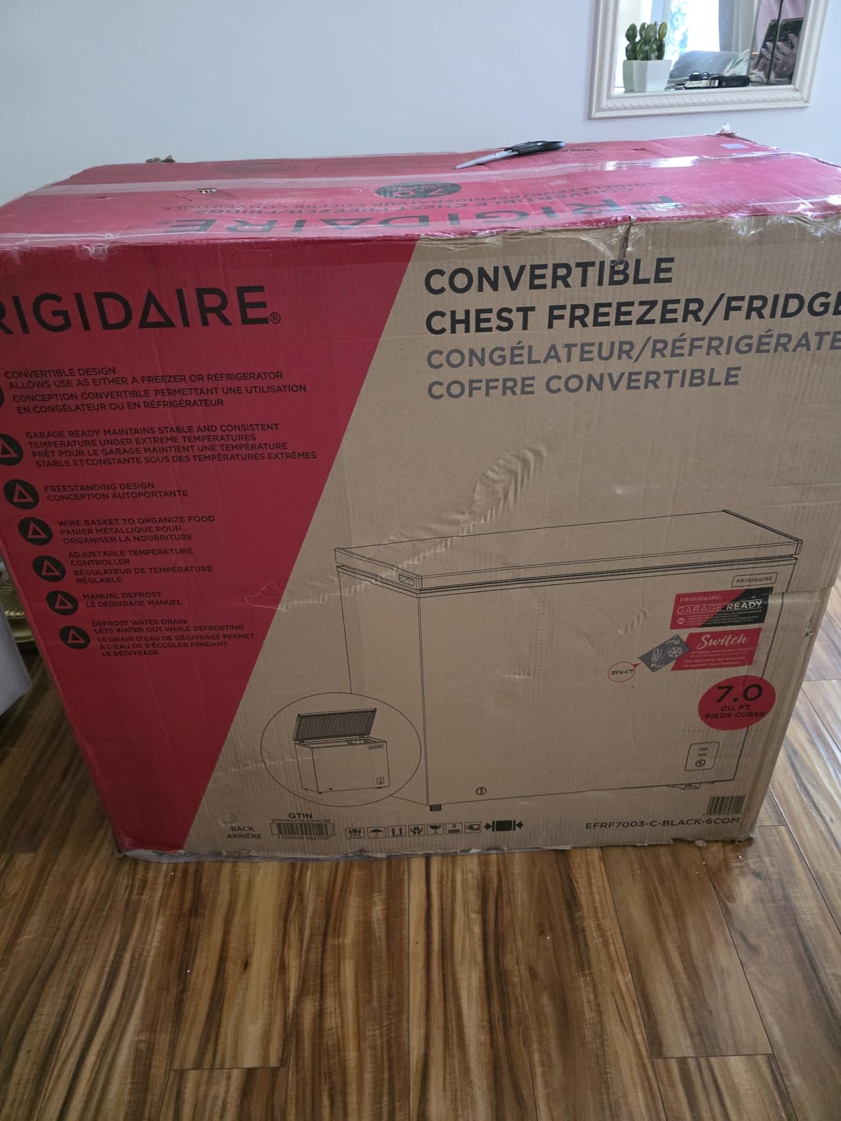 FRIGIDAIRE EFRF5003-BLACK Chest Deep Freezer Garage-Ready, 5.0 Cu. Ft. Capacity, Adjustable Thermostat, Removable Vinyl Coated Wire Basket, Easy Defrost Drain customer photo 1