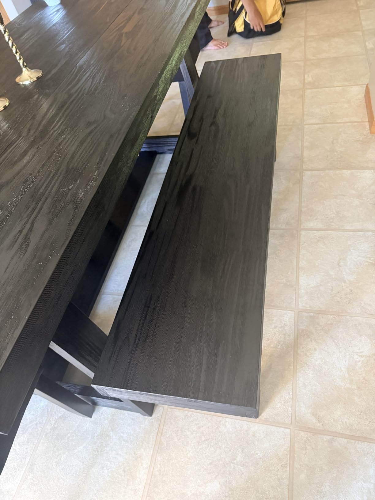 Plank+Beam 72 Inch Farmhouse Dining Table, Solid Wood Rustic Kitchen Table, Large Wooden Rectangular Dinner Table for Dining Room, Home Office, Living Room Furniture, Easy Assembly, Black Wirebrush customer photo 1