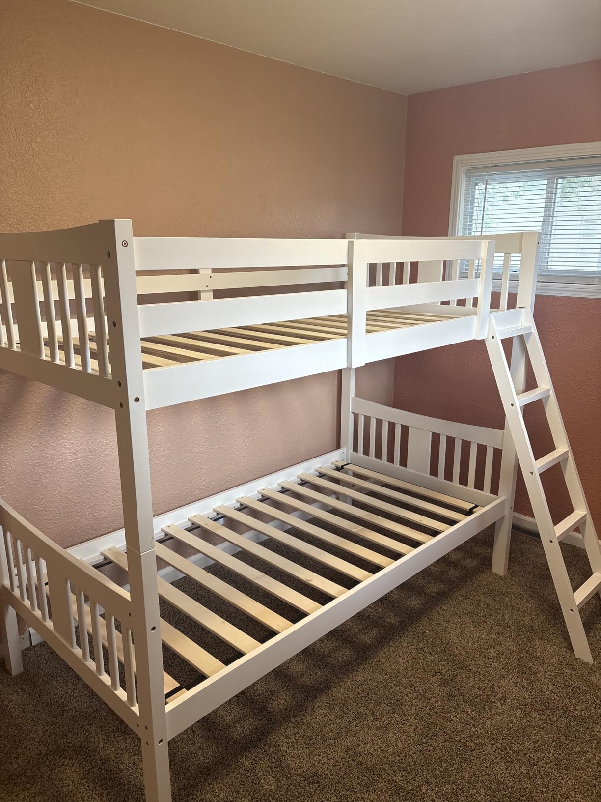 Storkcraft Caribou Bunk Bed Twin Over Twin Bunk Bed (White with Natural) - GREENGUARD Gold Certified, Converts to 2 Individual Beds customer photo 1