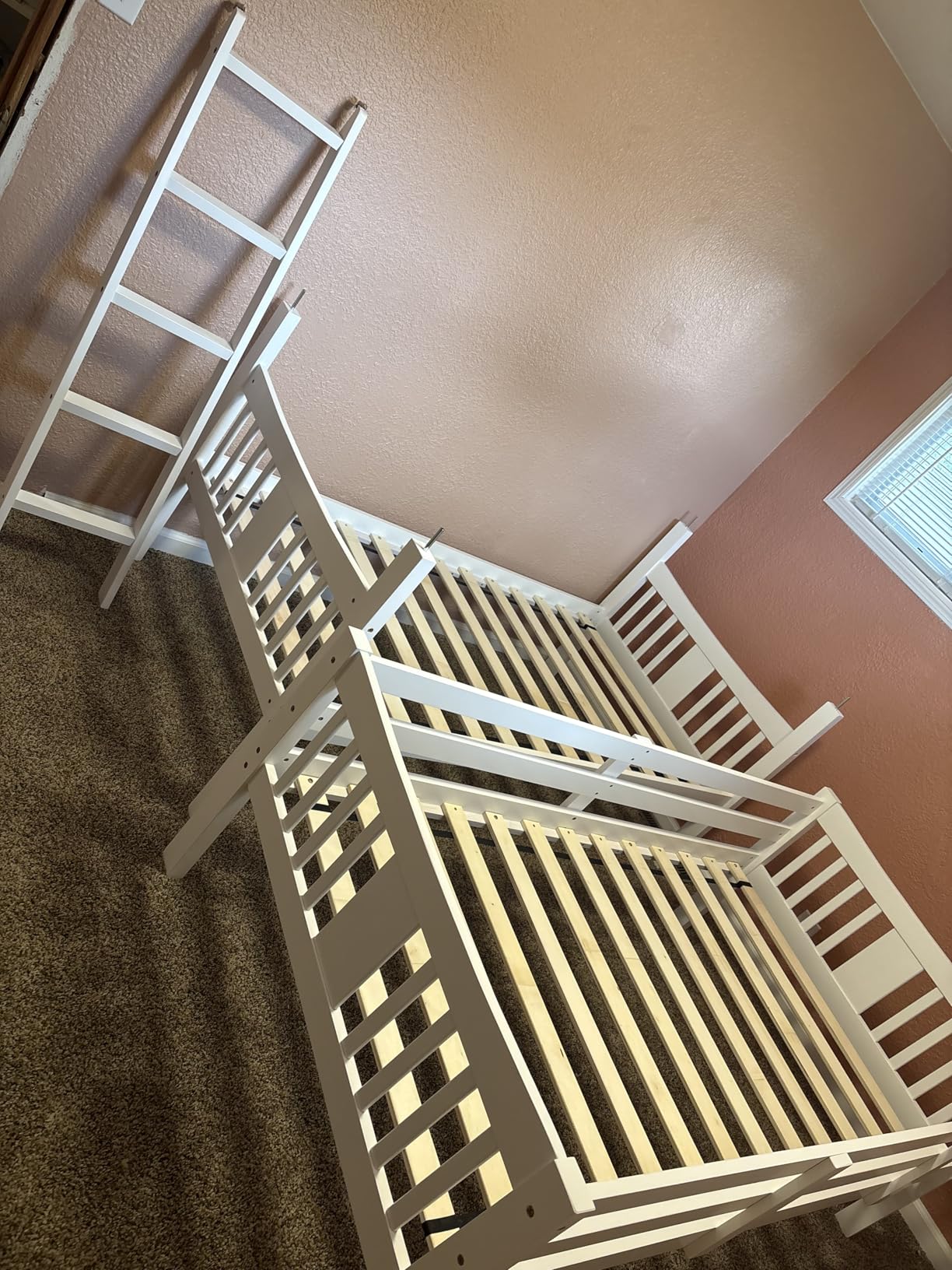 Storkcraft Caribou Bunk Bed Twin Over Twin Bunk Bed (White with Natural) - GREENGUARD Gold Certified, Converts to 2 Individual Beds customer photo 2