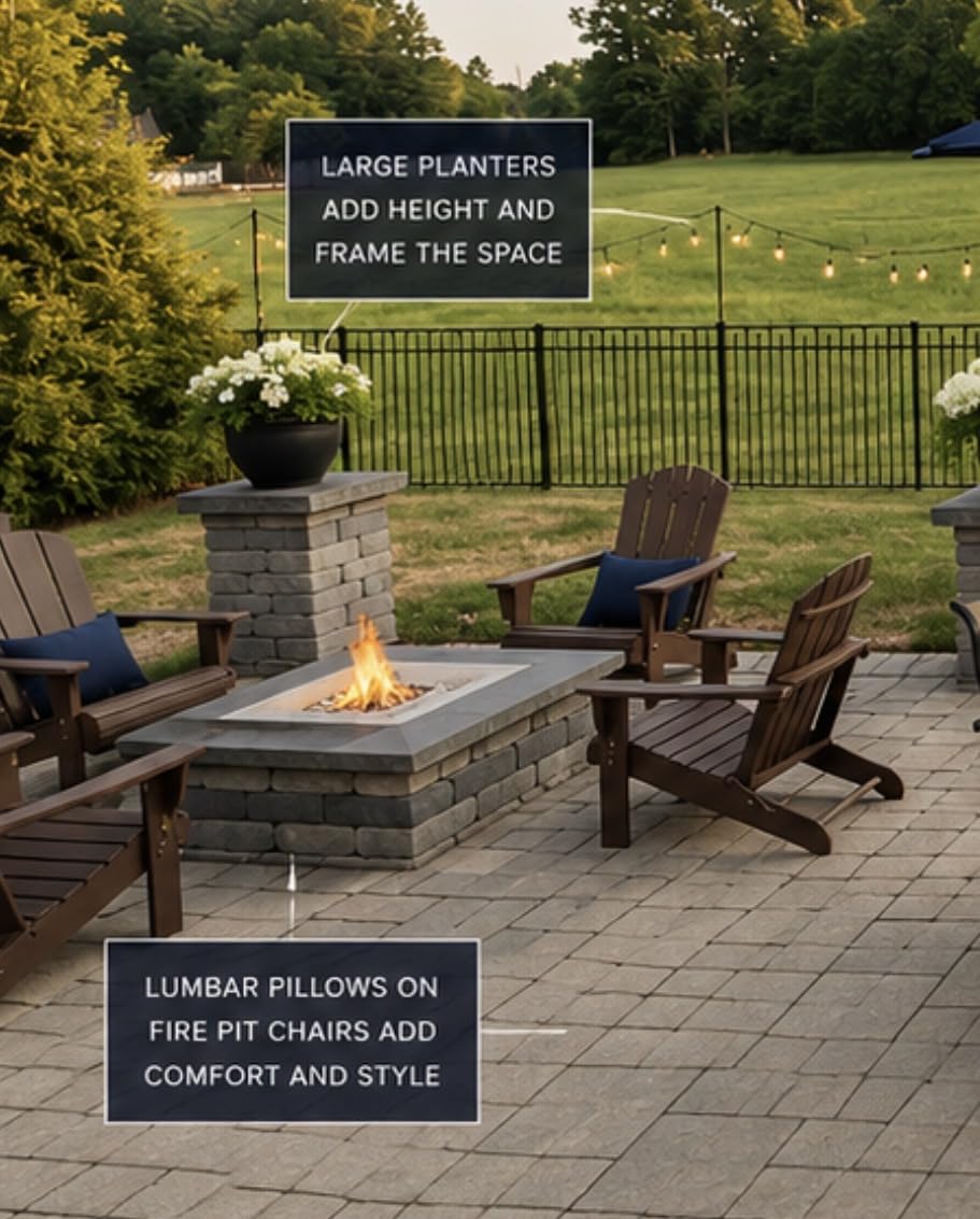 SERWALL Foldable Adirondack Chair Set of 2, HDPE Adirondack Chair with Wood-Texture-Gray customer photo 2