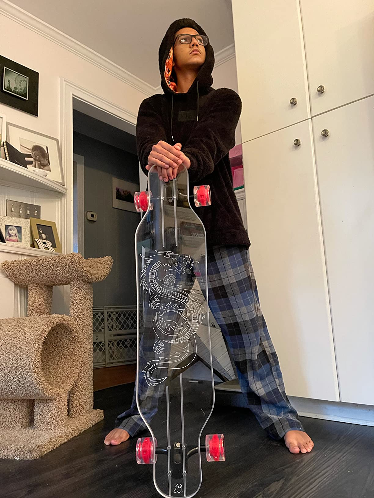 GHOST BOARDS Clear Longboard Skateboard - Transparent Acrylic Long Boards with Light-Up LED Wheels for Smooth Rides - Ride The Streets in Style with Longboard Built for Beginners & Pros Alike customer photo 2