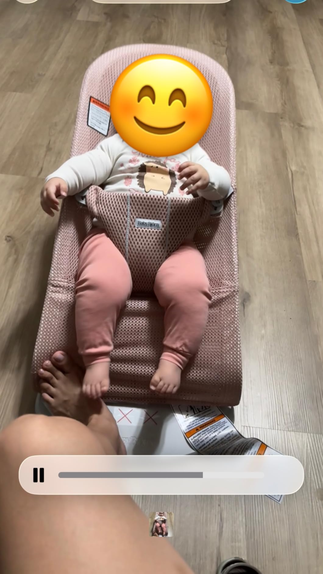 BabyBjorn Bouncer Bliss, Sand Gray, Woven, Classic Quilt | 2-in-1 Adjustable Baby Bouncer Seat and Toddler Chair, Newborn to Toddler (8-29 lbs), 4 Positions, Lightweight & Portable customer photo 2