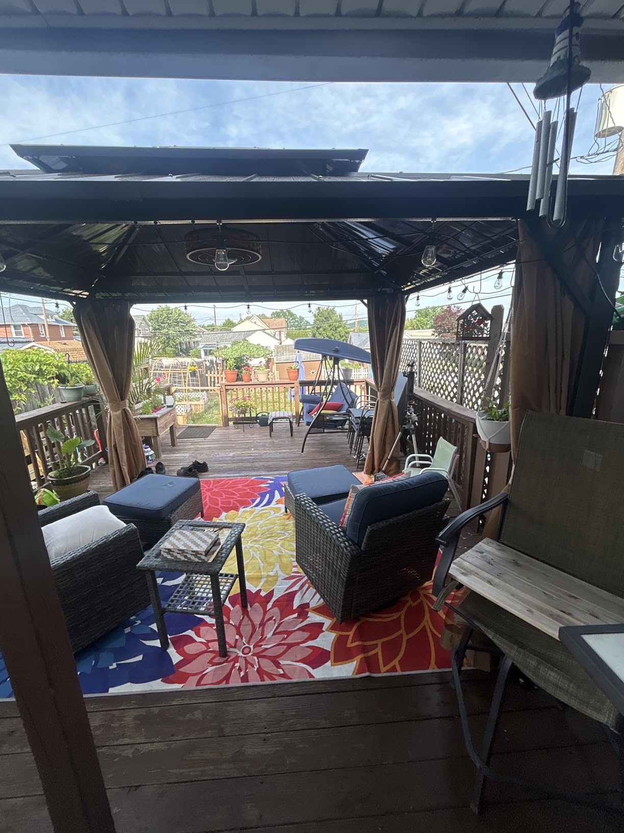 YOLENY 10' x 12' Hardtop Gazebo, Metal Gazebo with Aluminum Frame, Double Galvanized Steel Roof, Curtains and Netting Included, Pergolas for Patios, Garden, Parties, Lawns customer photo 1