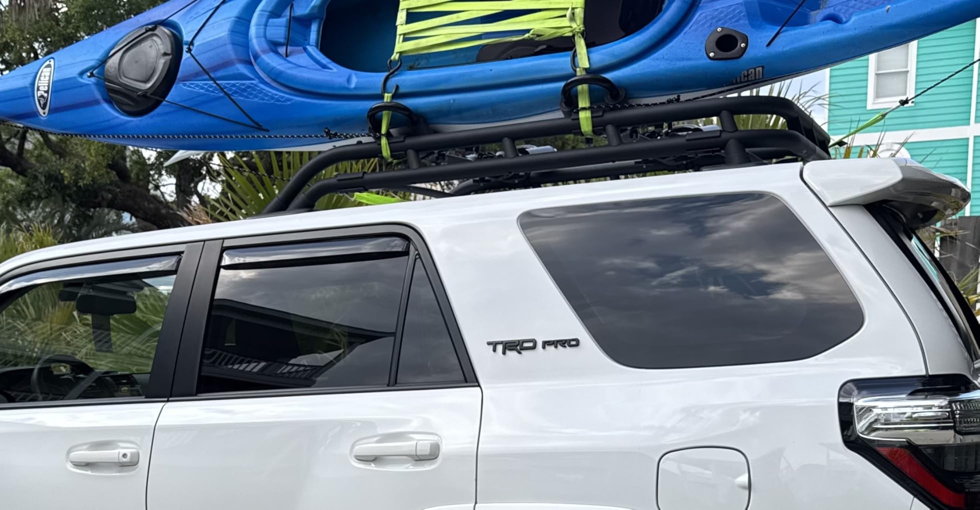 FORWODE Premium Kayak Roof Rack, 2 Pair J-Bar Roof Rack, Folding Adjustable Rack, Heavy Duty Kayak Roof Carrier 2 Kayak, Canoe, SUV, Car and Truck Crossbar customer photo 1