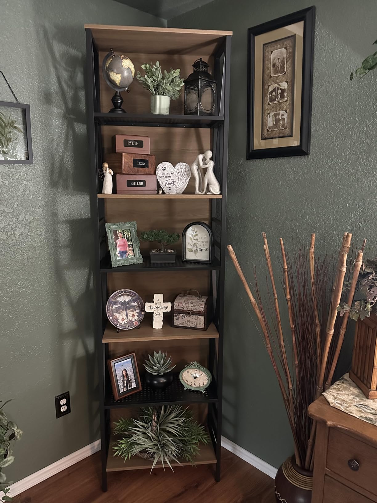 HOMISSUE Tall Bookshelf, 7-Tier Book Shelf, Rustic Wood Metal Bookshelves and Bookcases, Freestanding and Industrial Open Bookcase customer photo 2