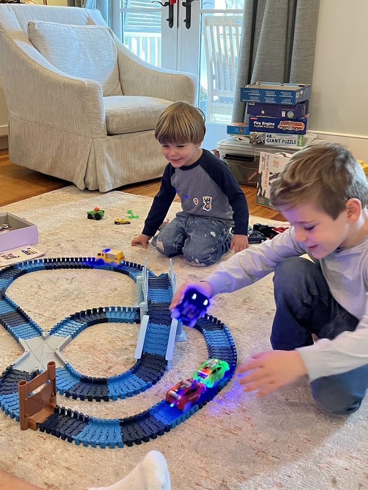 Track Car Toys, 269 PCS Racing Tracks Toy, Create A Frozen World Race Road, Flexible Tracks Playset & 2 PCS Cool Race Cars, Toddler Toys Birthday Gifts for Age 3 4 5 6 Year Old Boys Girls customer photo 2