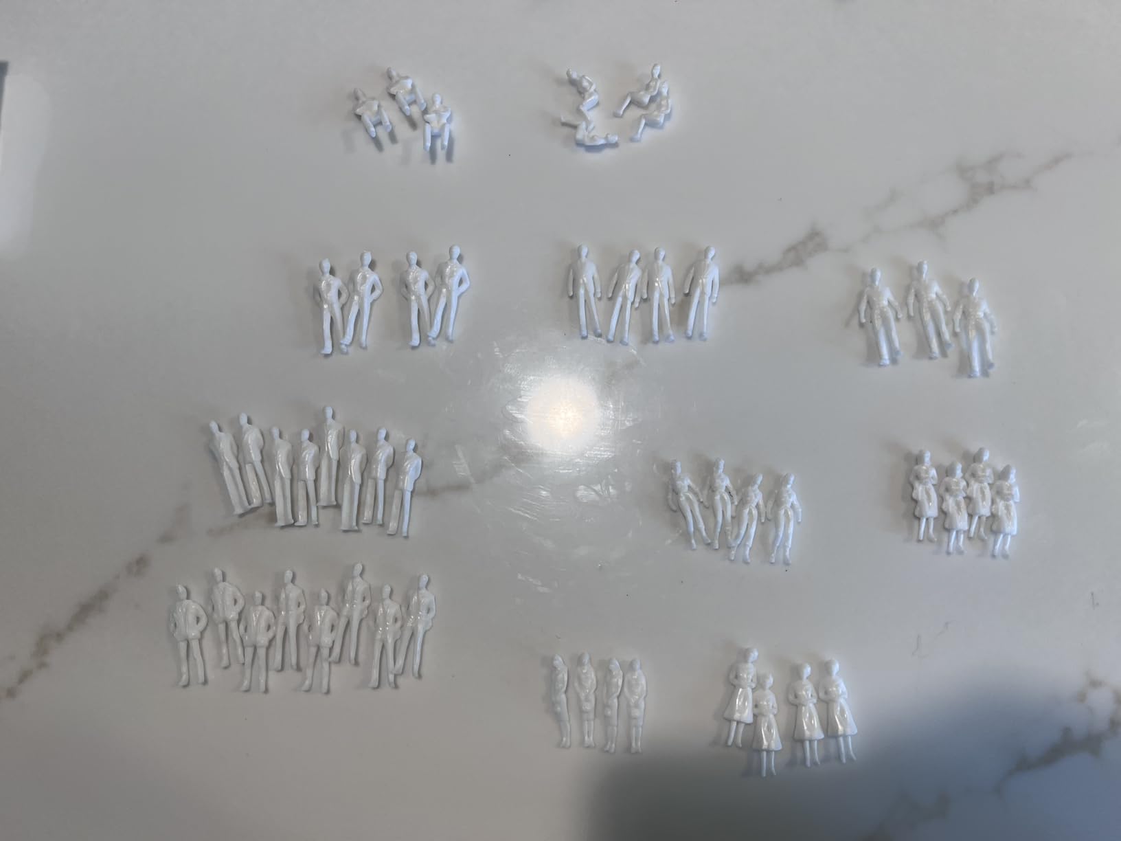 Namalu 50 Pcs 1:50 Scale 1.38 Inch White Unpainted Mini People Figures Miniature People for Model Trains Architectural Standing and Sitting Mini Diorama Figures for Architectural Project customer photo 1