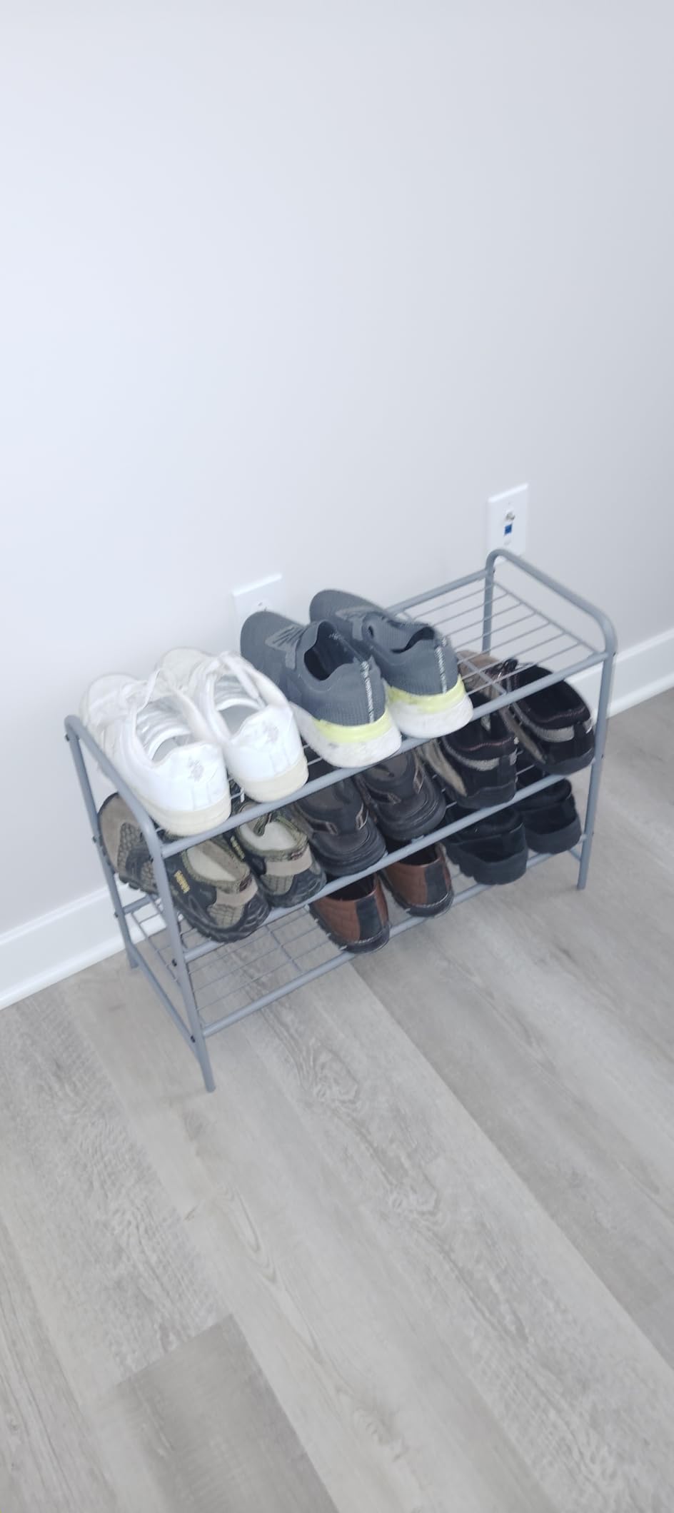 Kitsure Shoe Rack - Stainless Steel Shoe Organizer, Sturdy Shoe Rack for Closet and Front Door Entrance, Free Standing Shoe Shelf, Closet Organizers and Storage, 25.6