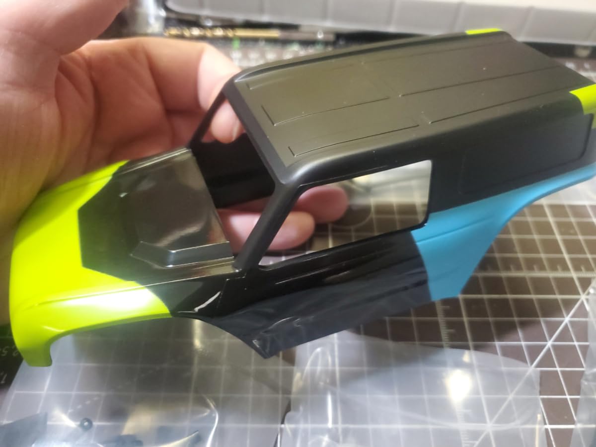 MEUS RACING MB24 SCX24 Body 5.2in 132MM Body Shell ABS+Nylon Carbon Fiber Chassis for 1/24 Axial SCX24 Bronco JLU B-17 C10(Green) customer photo 2