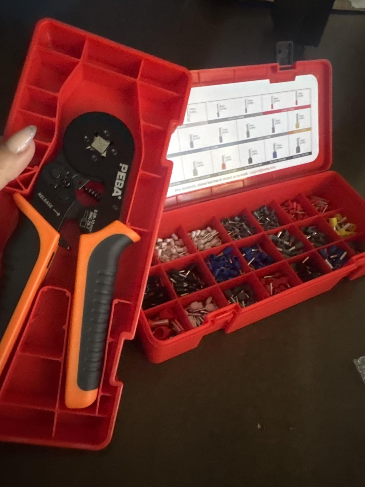 PEBA Ferrule Crimping Tool Kit, 21 Sizes Tinned Copper Wire Ferrules, Square Ratcheting Crimper AWG 28-7, Self-Adjusting Electrical Crimp Tool with Double-Layer Storage Case for Professional Wiring customer photo 2