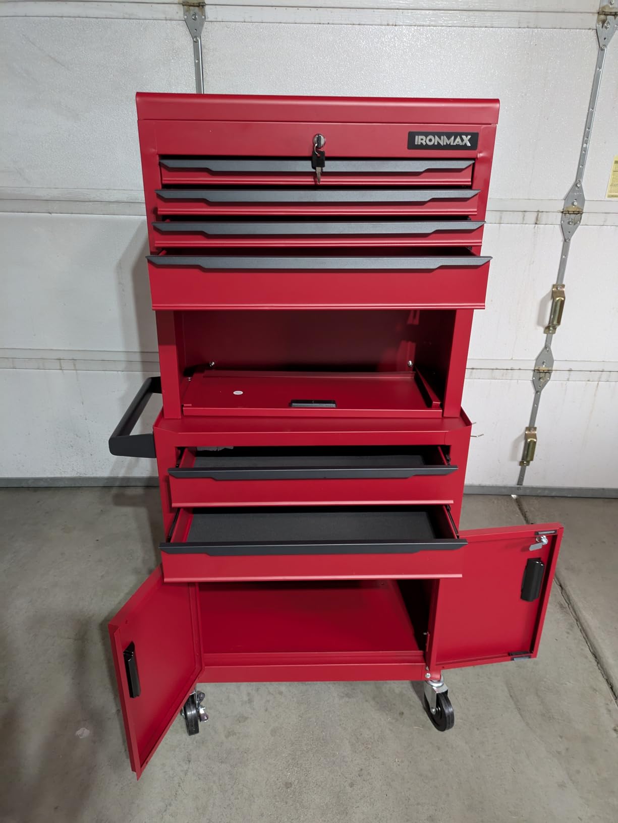 Goplus Tool Chest, 6 Drawers 3-in-1 Extra Large Tool Storage Cabinet with 4