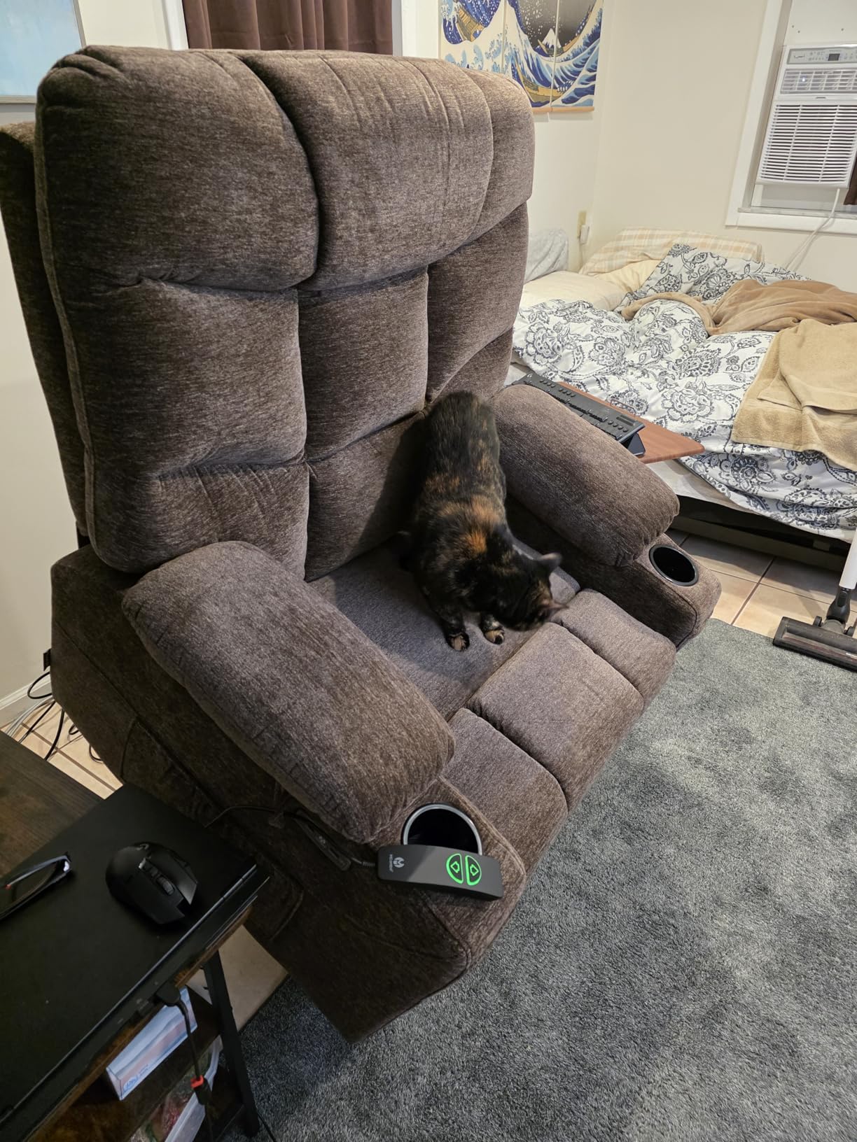 MCombo Oversized Power Lift Recliner Chair with Extended Footrest, Extra Wide for Big and Tall Elderly People, Fabric R7289 (Brown, Medium-Oversize) customer photo 1