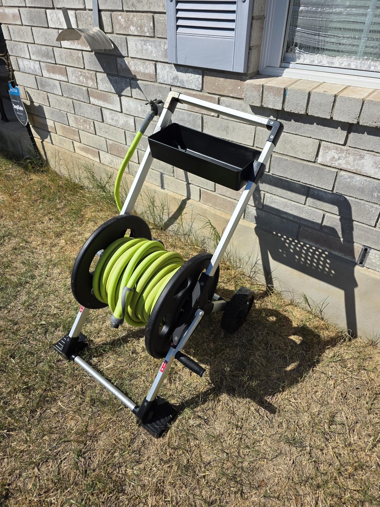 Liberty Garden 304 Explorer Two Wheel Hose Reel Cart, Aluminum, Holds 250-feet of 5/8 in Hose, Silver/Black customer photo 1