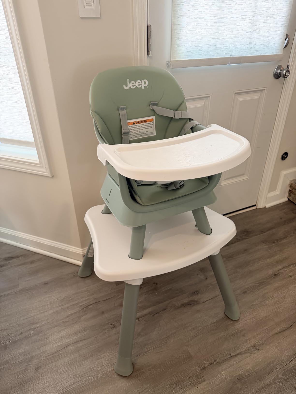 Jeep Milestone 6-in-1 High Chair by Delta Children - Converts to Stool, Booster Seat, Toddler Chair, Activity Table and Desk and Chair, Sage Green customer photo 1