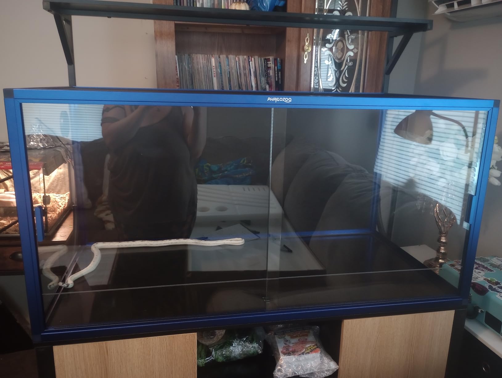 Phailozoo 50 Gallon Reptile Enclosure, Colorful Aluminum Frames Reptile Tank Assemble Within 6 Steps, Rust Proof Mesh Top for Air Circulation & Light Penetration customer photo 2