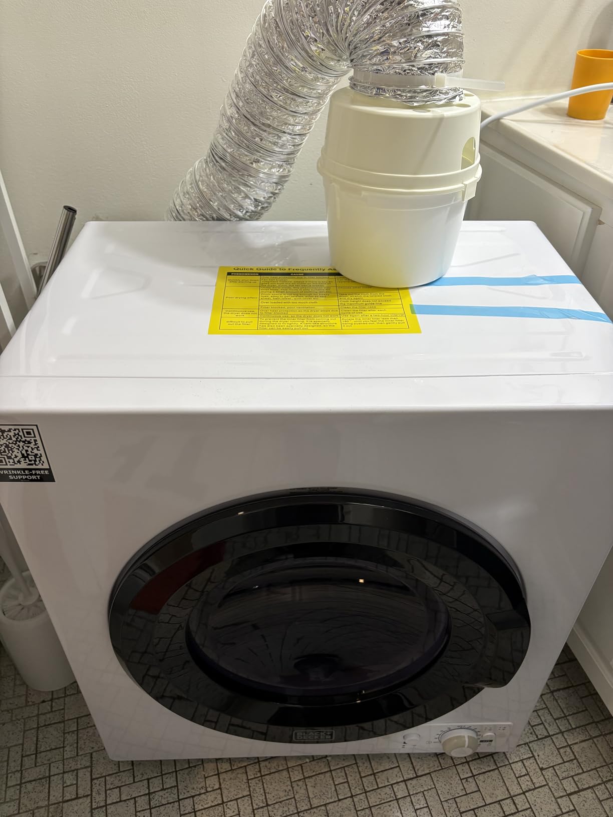 BLACK+DECKER 7.0 Cu. Ft. Front Load Electric Dryer with LED Display, 5 Sensor and Manual Dry Selections, BLD67ME, White customer photo 2
