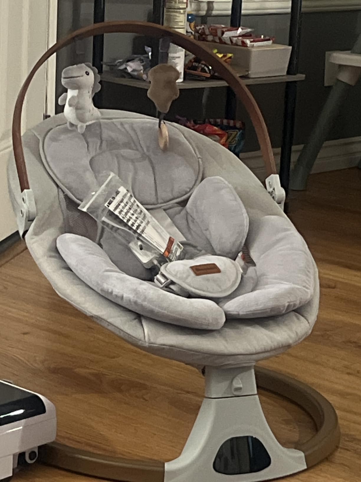 Monamii Baby Swing, Bluetooth Infant Swing with Music Speaker, 5 Speeds and Remote Control, Indoor & Outdoor Use customer photo 1