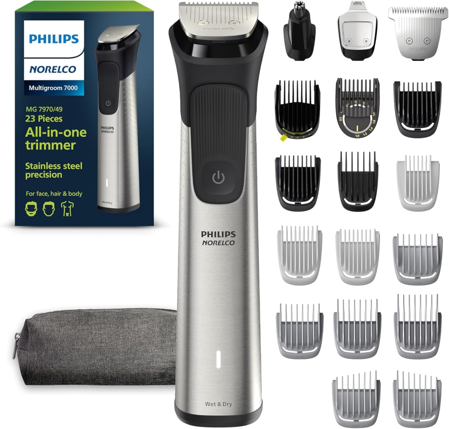 Norelco Philips All-in-One Series 7000 23-Piece Trimmer - Electric Shaver and Clipper for Face, Beard, Head & Body, Self-Sharpening Titanium Blades, 26 Length Settings, MG7970/49 customer photo 2