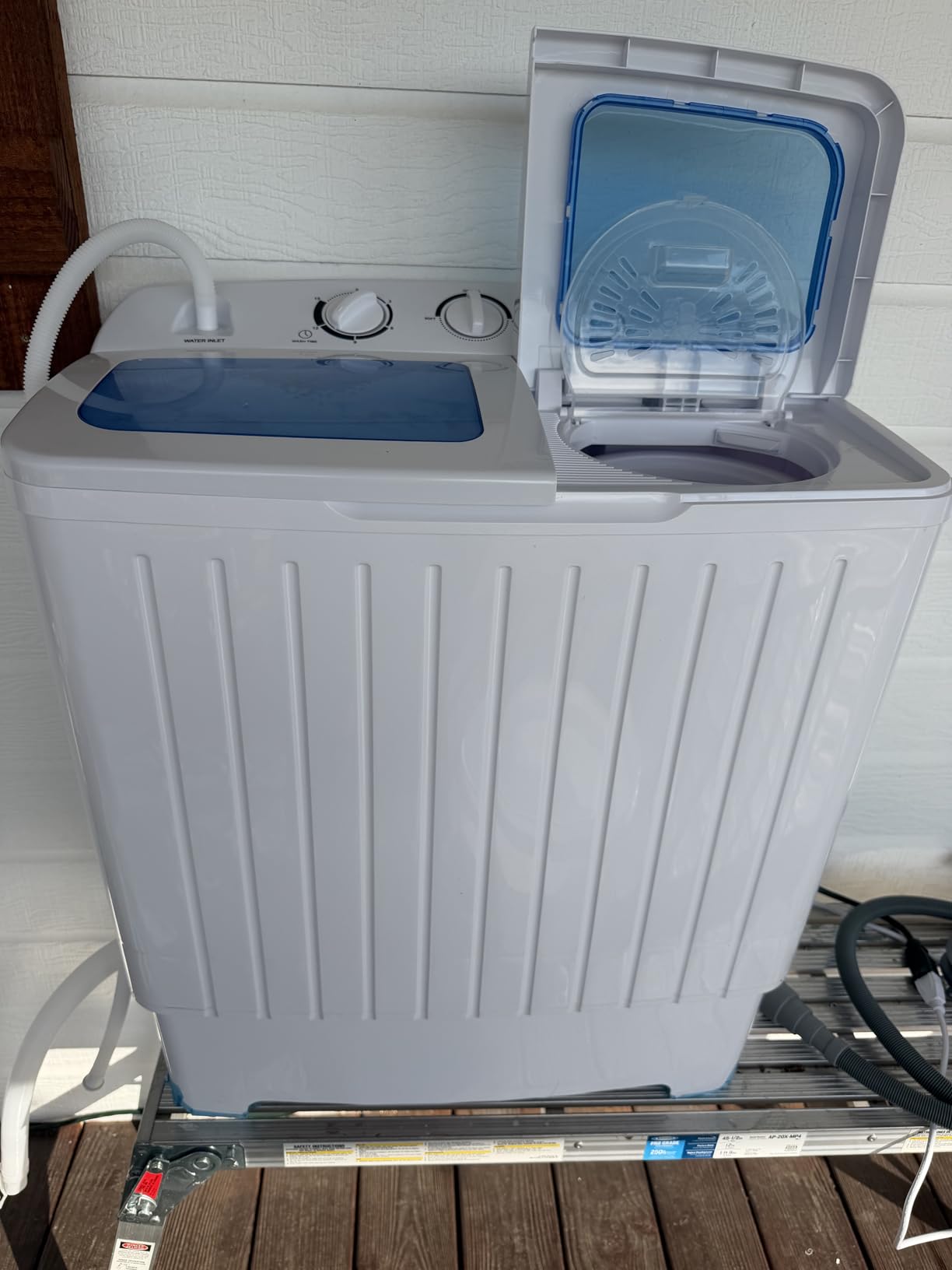 COSTWAY Portable Washing Machine, Twin Tub 20 Lbs Capacity, Compact Laundry Washer(12 Lbs) and Spinner(8 Lbs), Durable Design, Timer Control, Perfect for RV, Apartments and Dorms, Grey+White customer photo 2