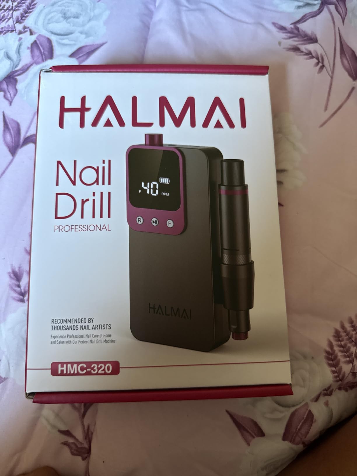 Electric Nail Drill Professional, Portable Nail File for Acrylic Gel Nails, Cordless Rechargeable Ultra Power Nail Drill Kit 40000RPM, HMC320 Salon-Grade Efile Nail Machine (Dark Grey) customer photo 2