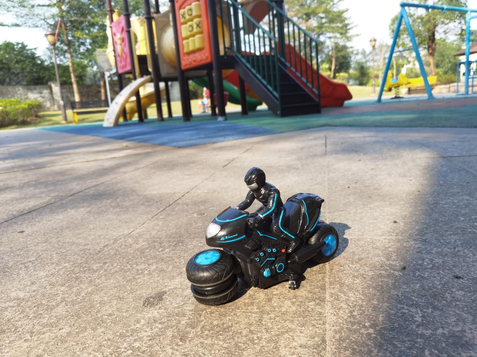 RC Motorcycle, Remote Control Motorcycle with RGB Wheels Lights - 360-degree Rotations, Drifts, High-Speed, RC Car Dirt Bike Toy for Boys 4-7 8-12 Years Kids customer photo 2
