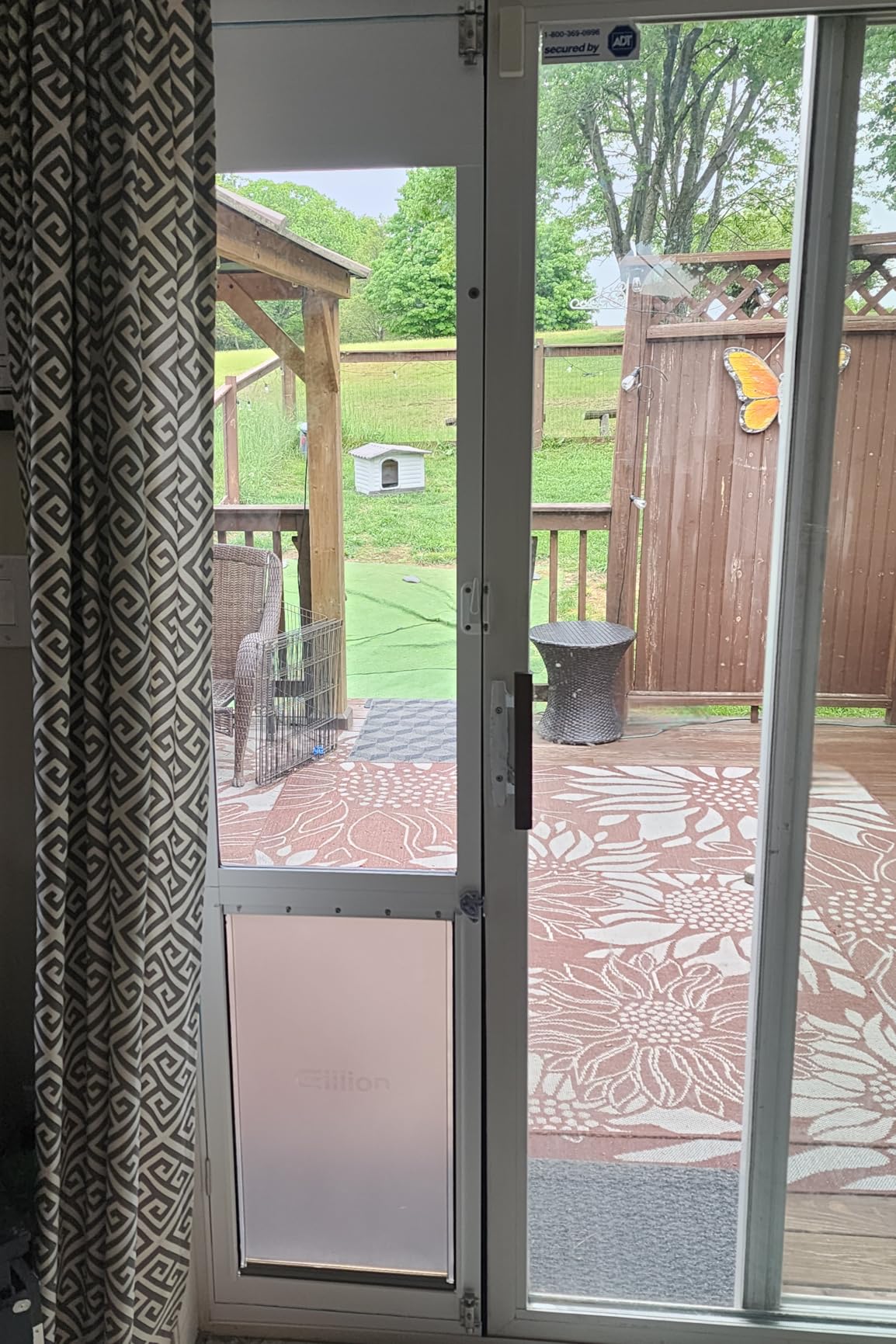 Large Dog Door for Sliding Glass Door, Openable Pet Door for Sliding Glass Doors, All-Metal Framed & Panel & Lock, Adjustable 75 7/8