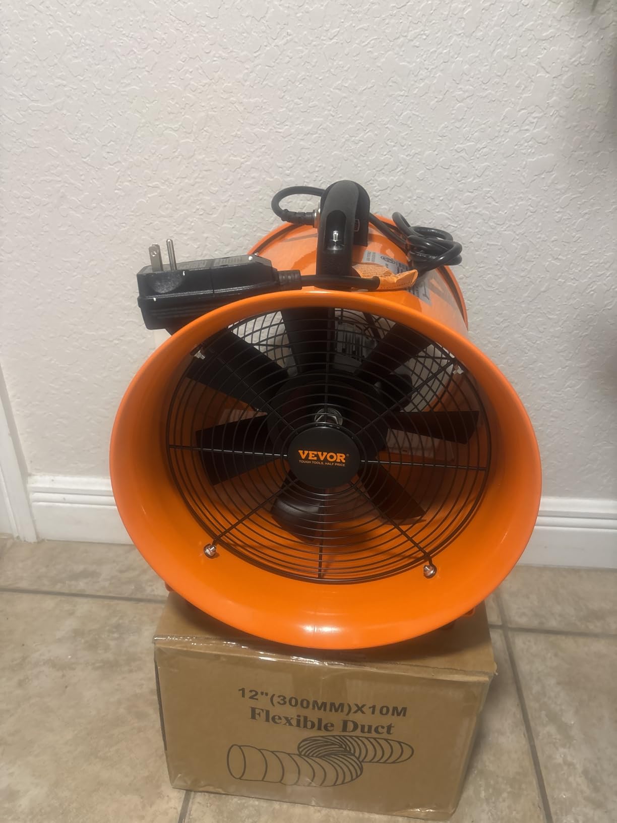 VEVOR Air Mover Blower Fan 12 Inch, 3198CFM 585W with 16.4ft Flexible Duct, Industrial Portable Ventilator Blower/Exhaust customer photo 2