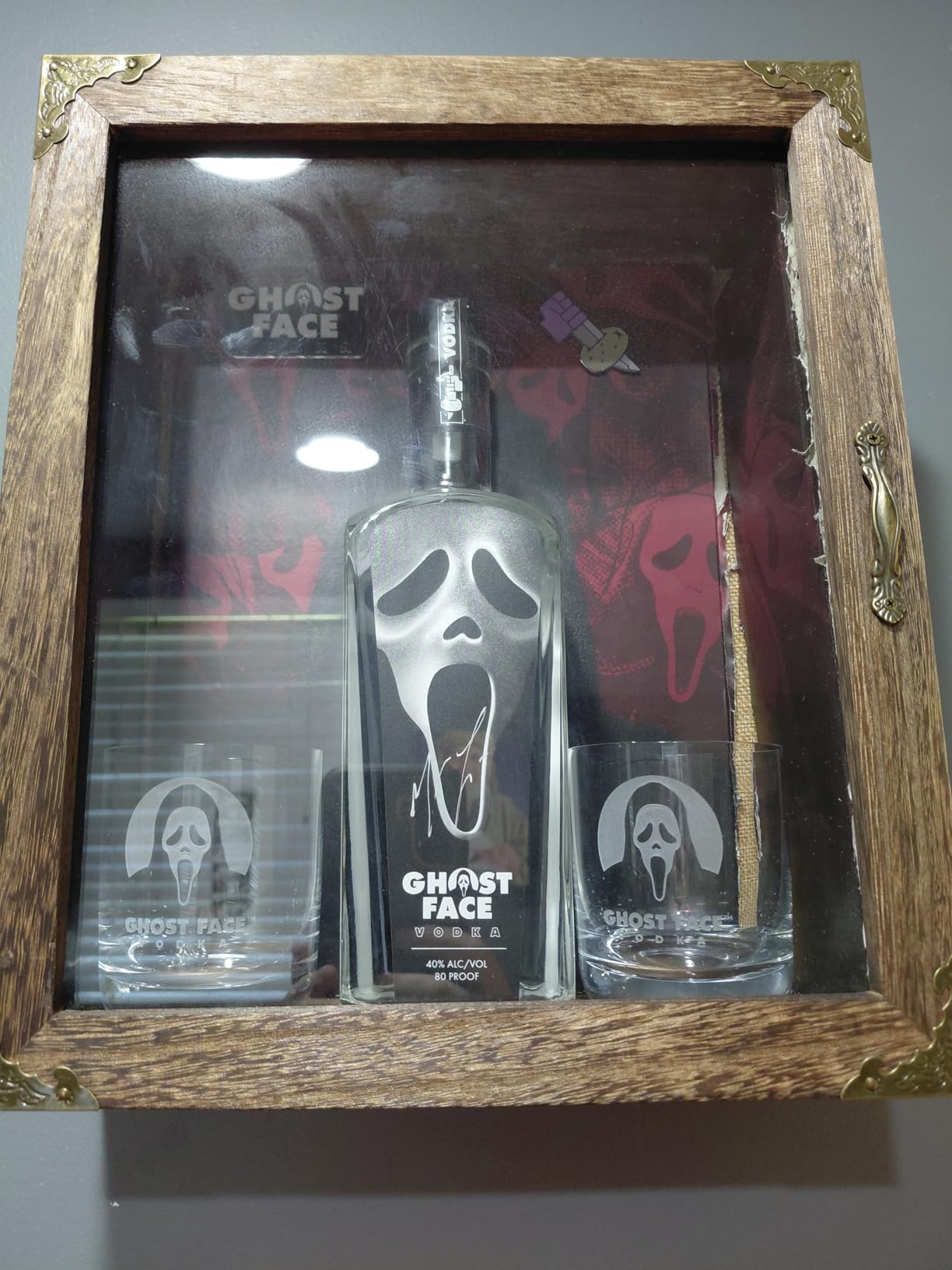 Shadow Box Frame 11x13, Depth 5in Shadow Boxes Display Cases, Rustic Burnt Wood, Vintage Metal Accents, Acrylic Door, Metal Handle and Latch, Linen Back customer photo 1