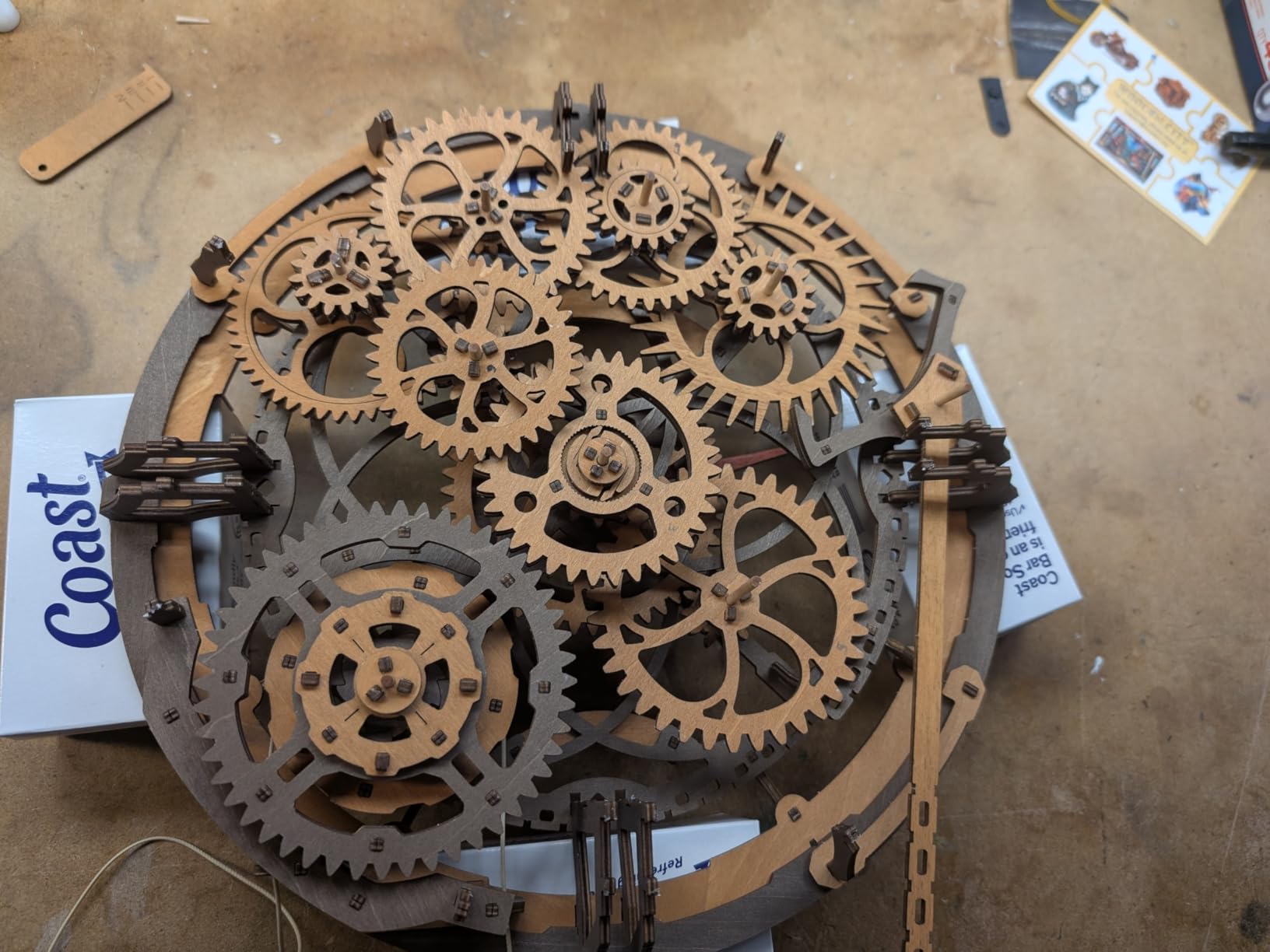 WOODEN.CITY Steampunk 3D Puzzle Clock - DIY Mechanical Wall Clock Kit for Adults - Unique Engineering Gift and Vintage Decor - 3D Wooden Puzzles for Adults customer photo 1