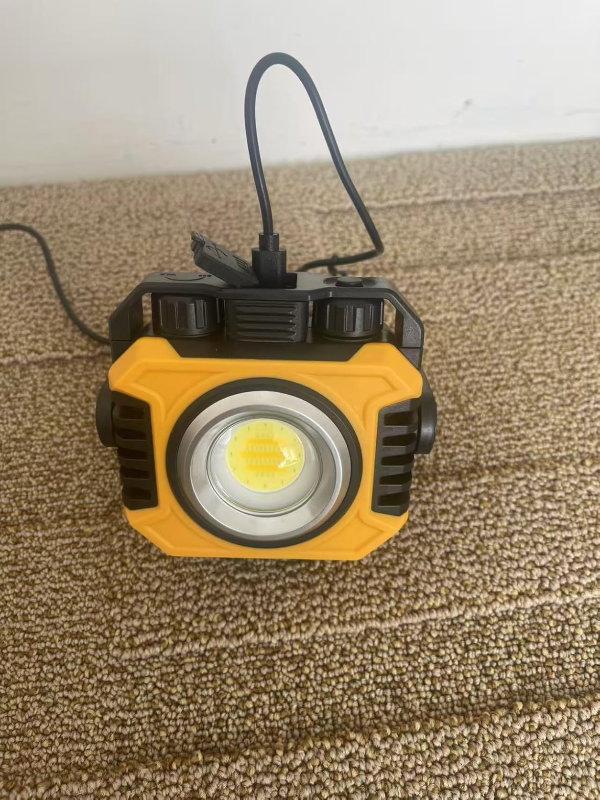 Samyoung 2-Pack 2400LM Magnetic Rechargeable Work Light, Dual-Sided LED Work Light, Up to 80 Hours Runtime, Stepless Dimming 2700K-8000K, Magnetic Flashlight with 360 Degree Rotating Stand, Hook, Yellow customer photo 1