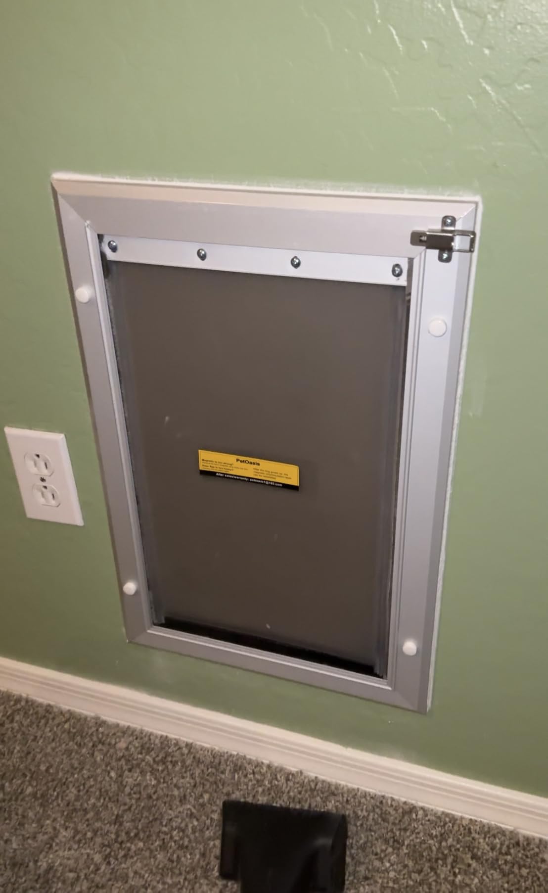 Petoasis 3-Flaps Heavy-Duty Dog Door for Wall, Rust Proof Aluminum Alloy Frame, Extreme Weather Dog Door Can Block Wind, Snow, and Rainwater Intrusion (Silvery White, Large for Wall) customer photo 2